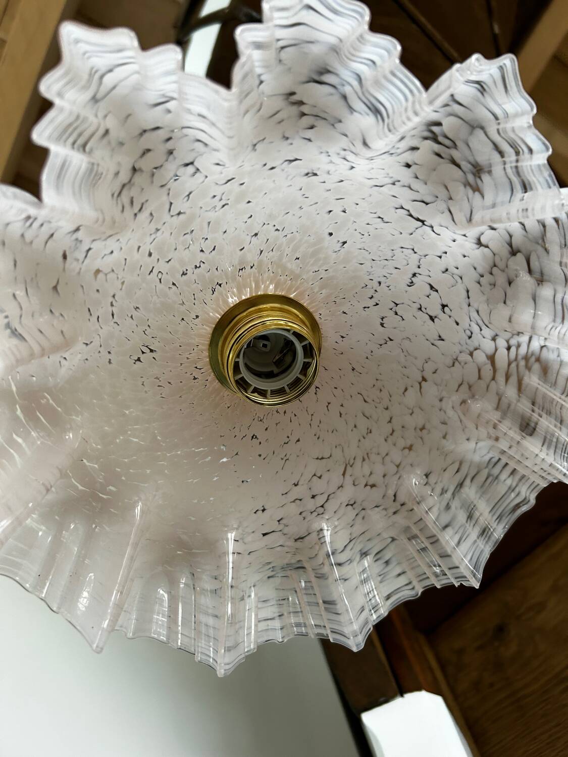 Vintage opaline pendant light