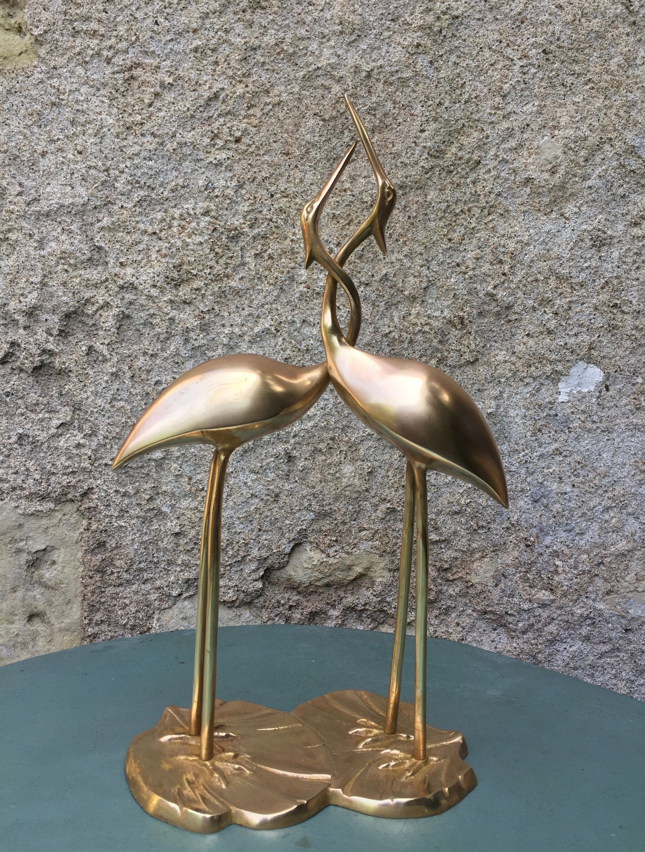 Couple of vintage brass herons