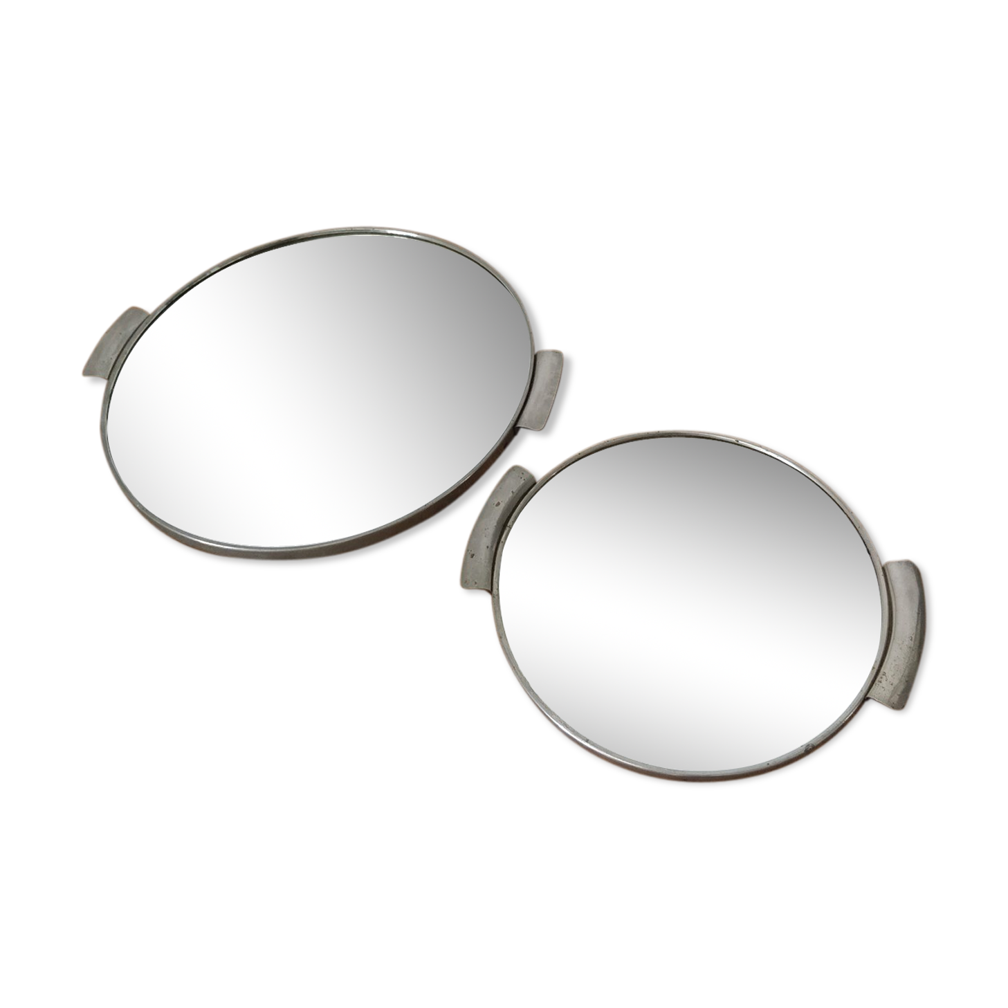 Two vintage mirror trays 50s