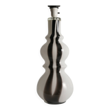 Sculptural Art Glass Murano Style Table Lamp, Black & White, 1960s