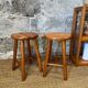 2 tabourets en pin vintage années 80
