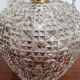 Pyramid relief pressed glass tulip light fixture — 1960s/70s