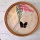 Rattan and butterfly tray in taxyderma 60s-70s