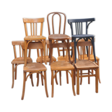 Lot of ten mismatched bistro chairs