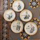 Set of 5 decorative plates Gien by Hughette Sainson