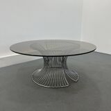 Table basse en verre fumé, années 1980