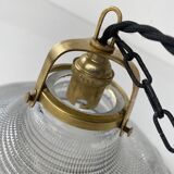 Vintage prismatic glass pendant lamp