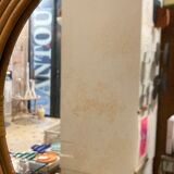 Rattan flower mirror