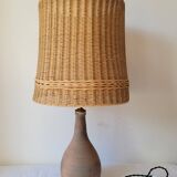 Ceramic and rattan lamp