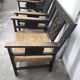 Pair of carved solid wood armchair and vintage rope 1950