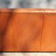 Sofa club leather 3 places buttoned back finish studded and velvet