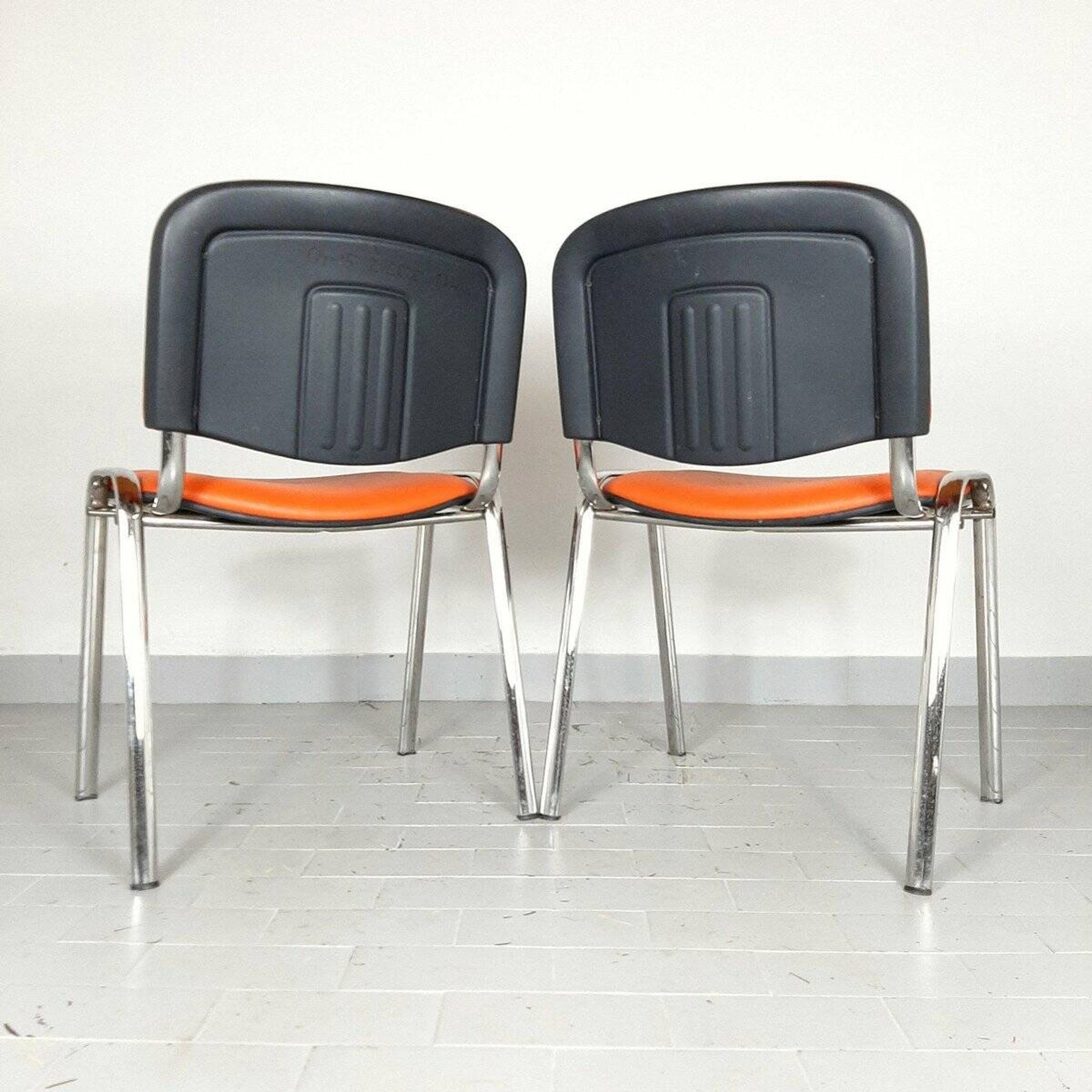 Chaises de bureau orange, années 1980