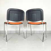 Chaises de bureau orange, années 1980