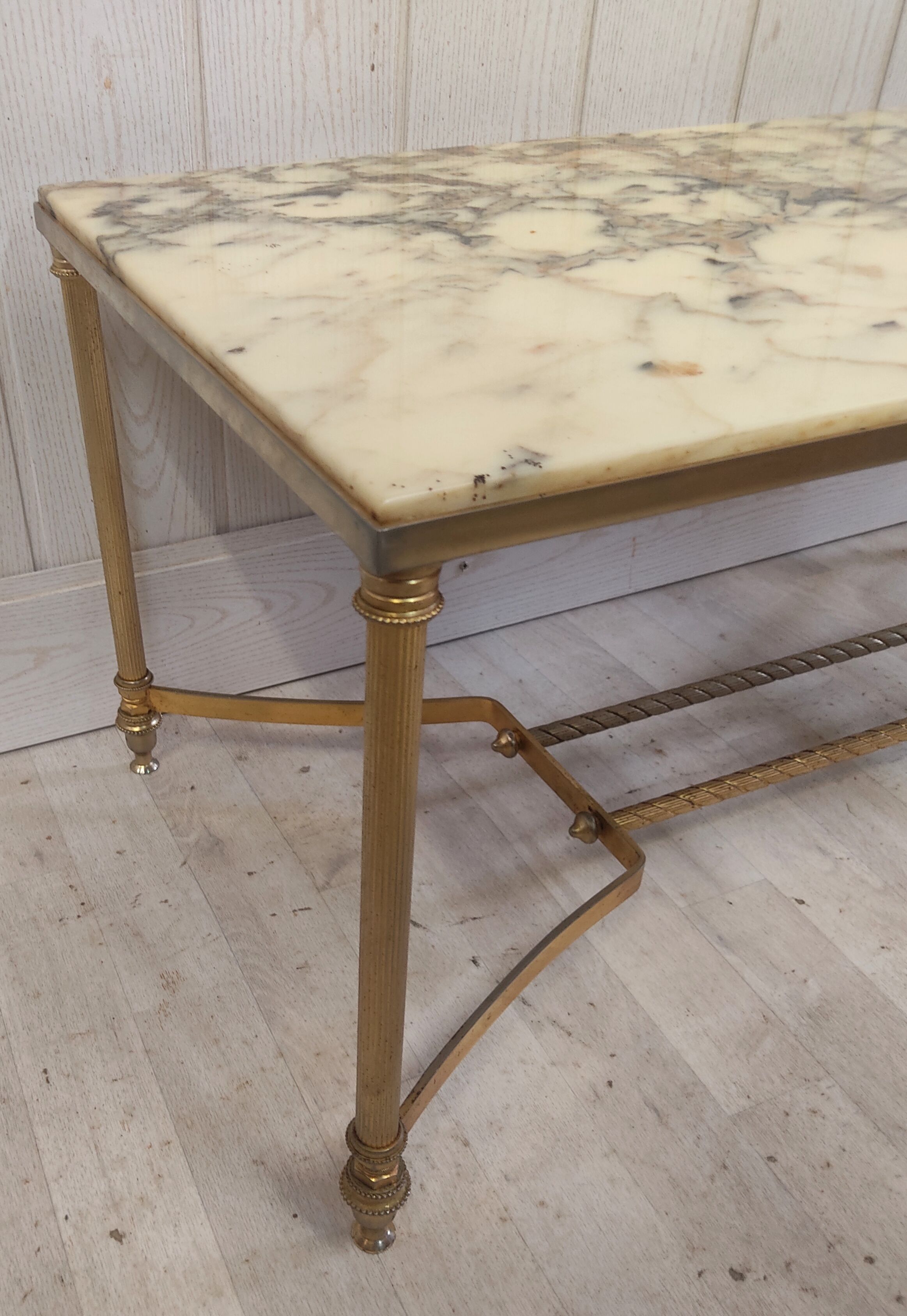 Marble and gilded metal coffee table
