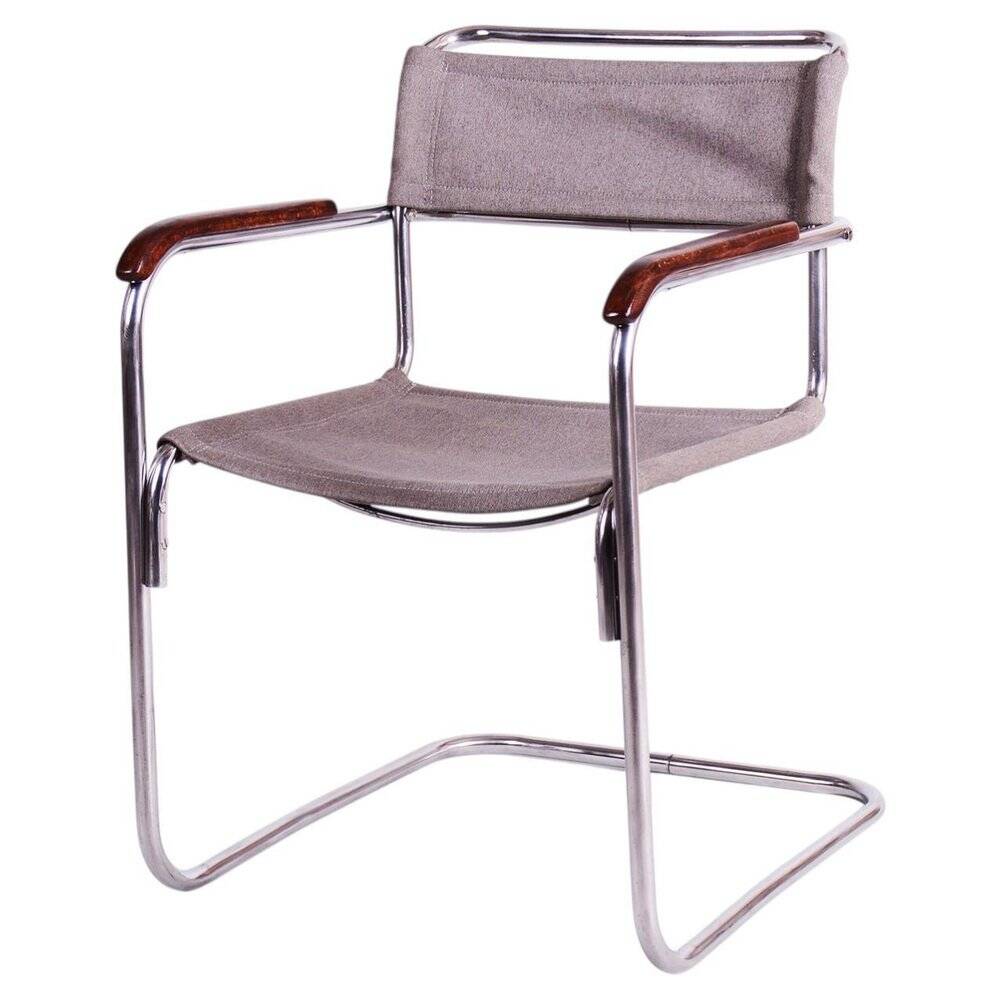 Bauhaus Czech Chrome Armchair by Marcel Breuer for Thonet, 1930s
