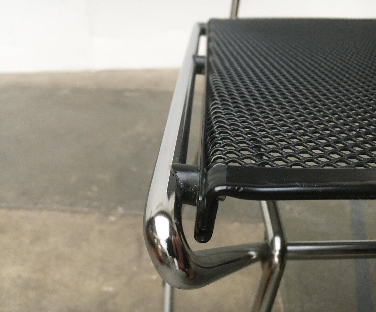 Postmodern vintage metal side chair by Rolf Rahmlow, 1980s