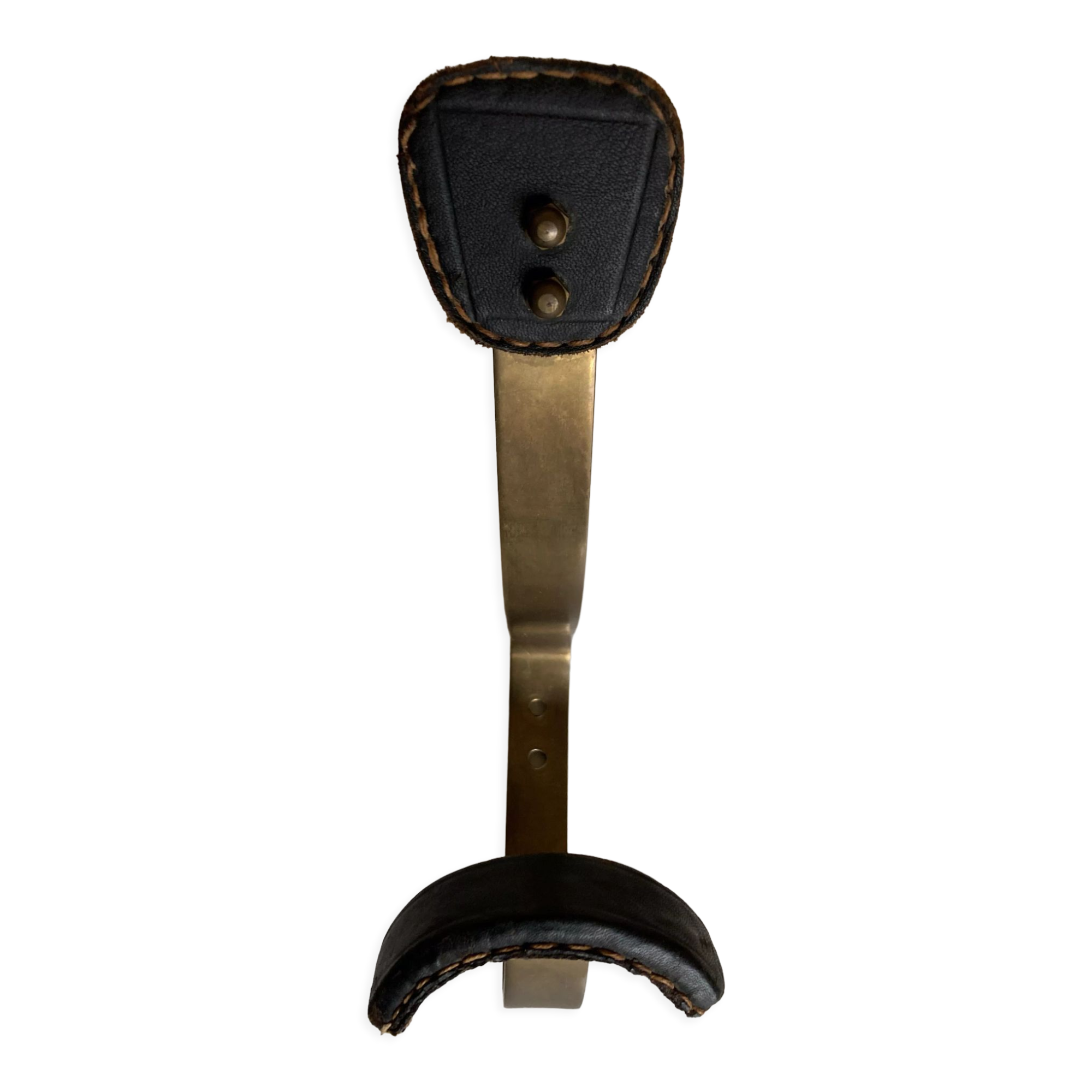 Adnet hook in bronze and leather 1950