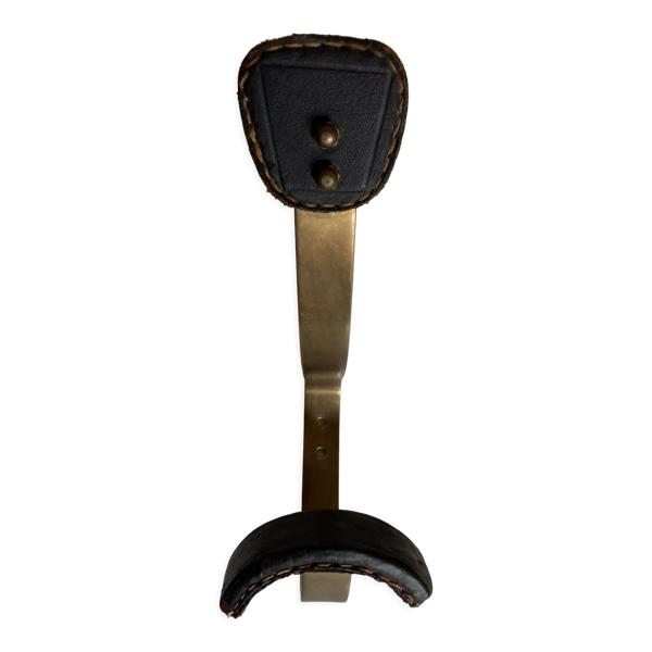 Patère Adnet en bronze et cuir 1950