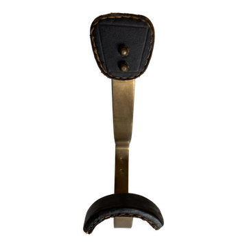 Adnet coat rack in bronze and leather 1950