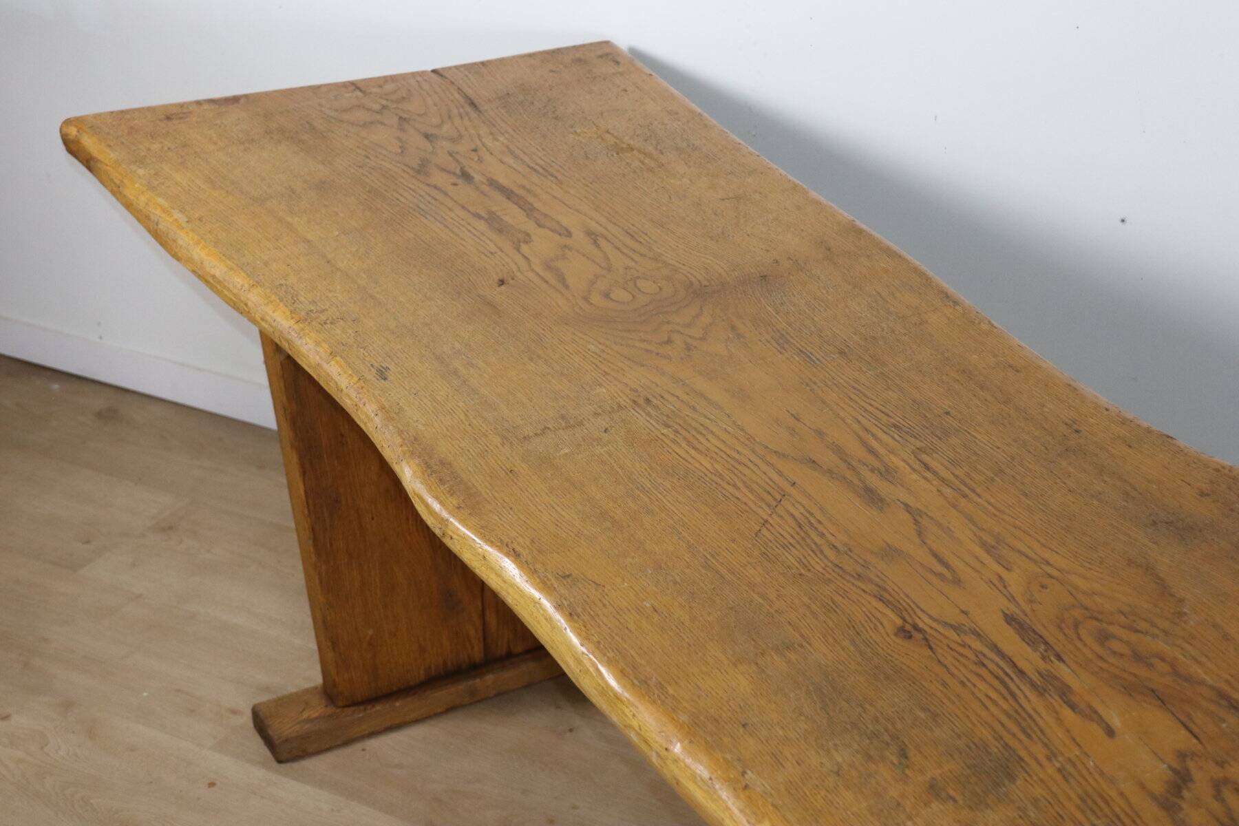 Brutalist solid wood dining table - 1950s/60s