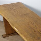 Brutalist solid wood dining table - 1950s/60s