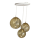 Suspension cascade with 3 globes of vintage golden yellow bubbles from the 1970s.