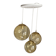 Suspension cascade with 3 globes of vintage golden yellow bubbles from the 1970s.