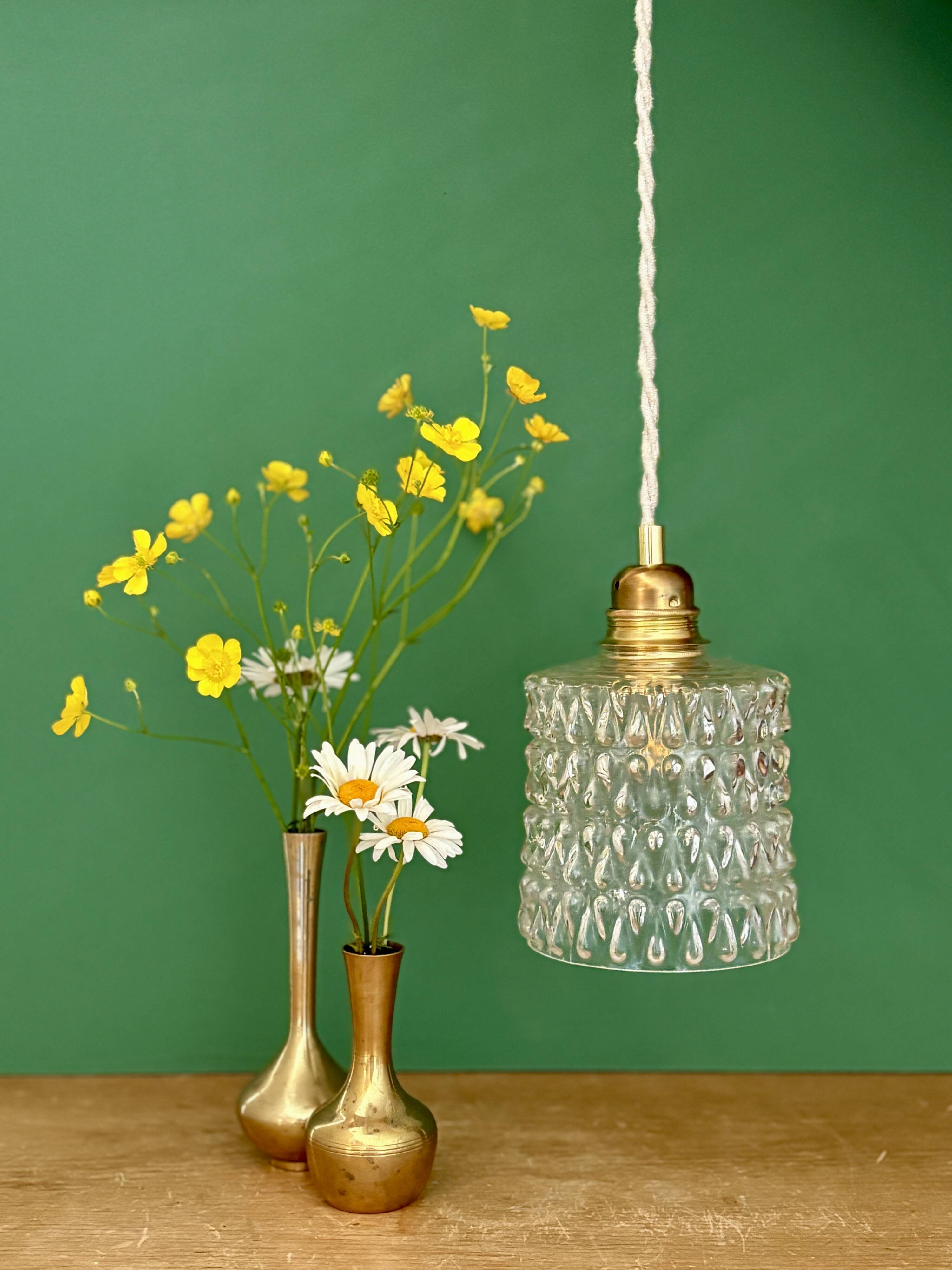 Vintage transparent glass suspension globe