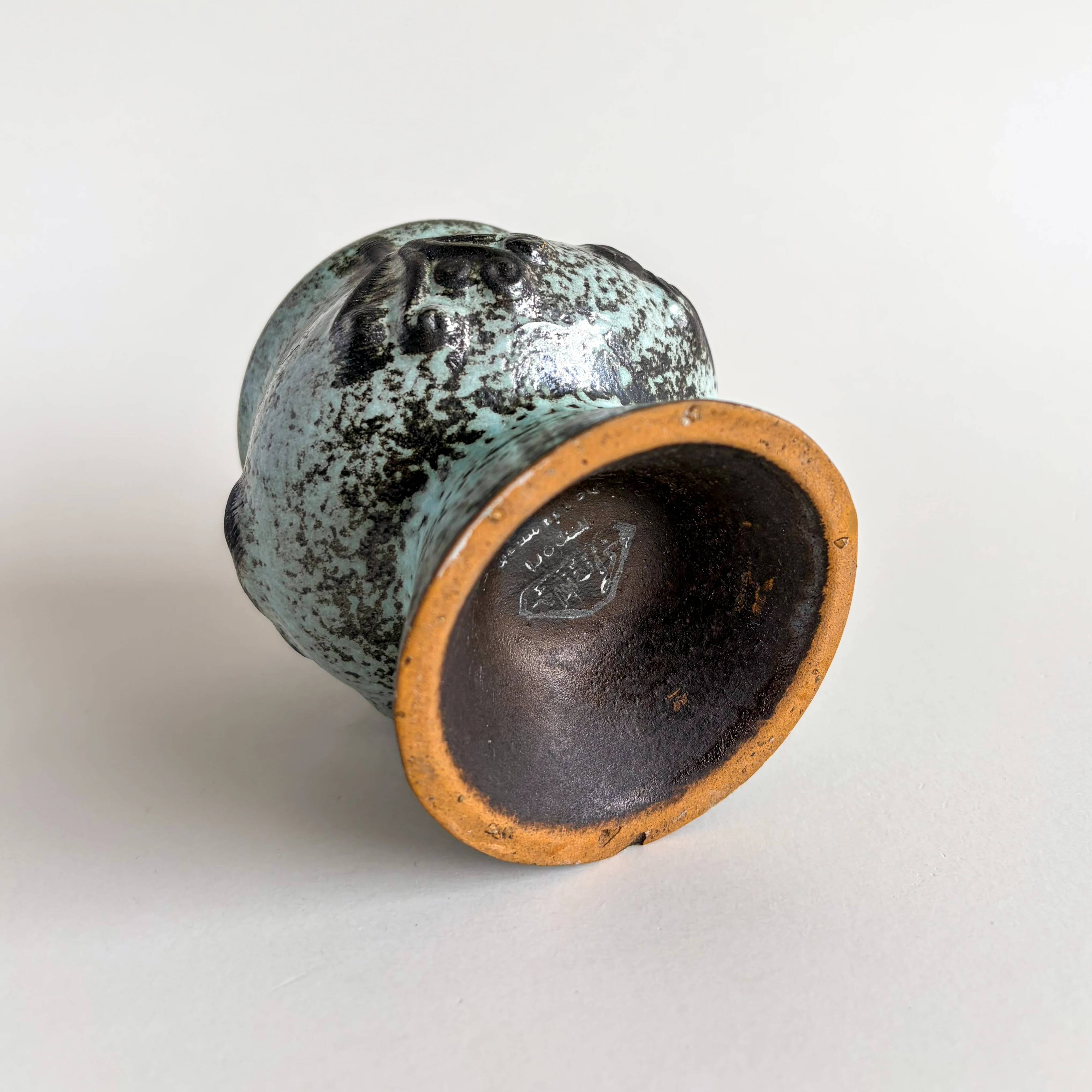 Vintage head cache-pot Strehla ceramics