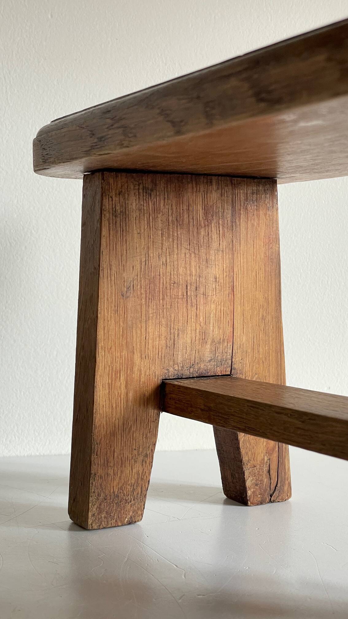 Vintage solid oak stool