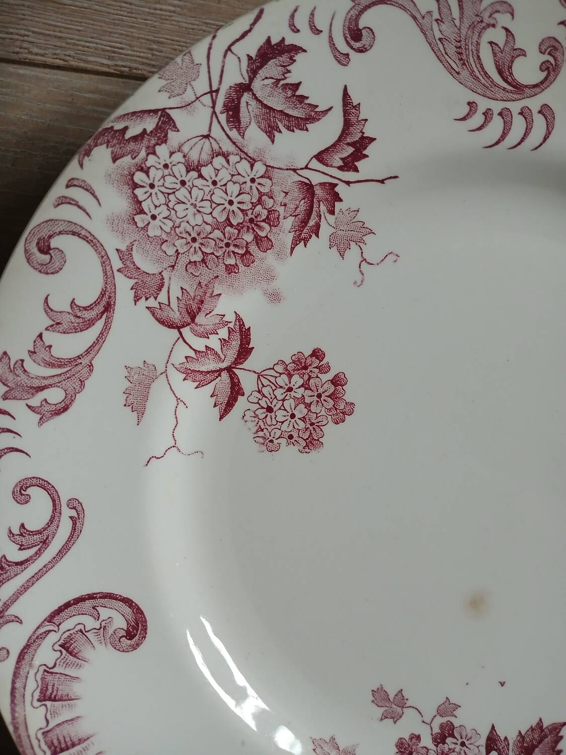 6 antique ironstone dinner plates