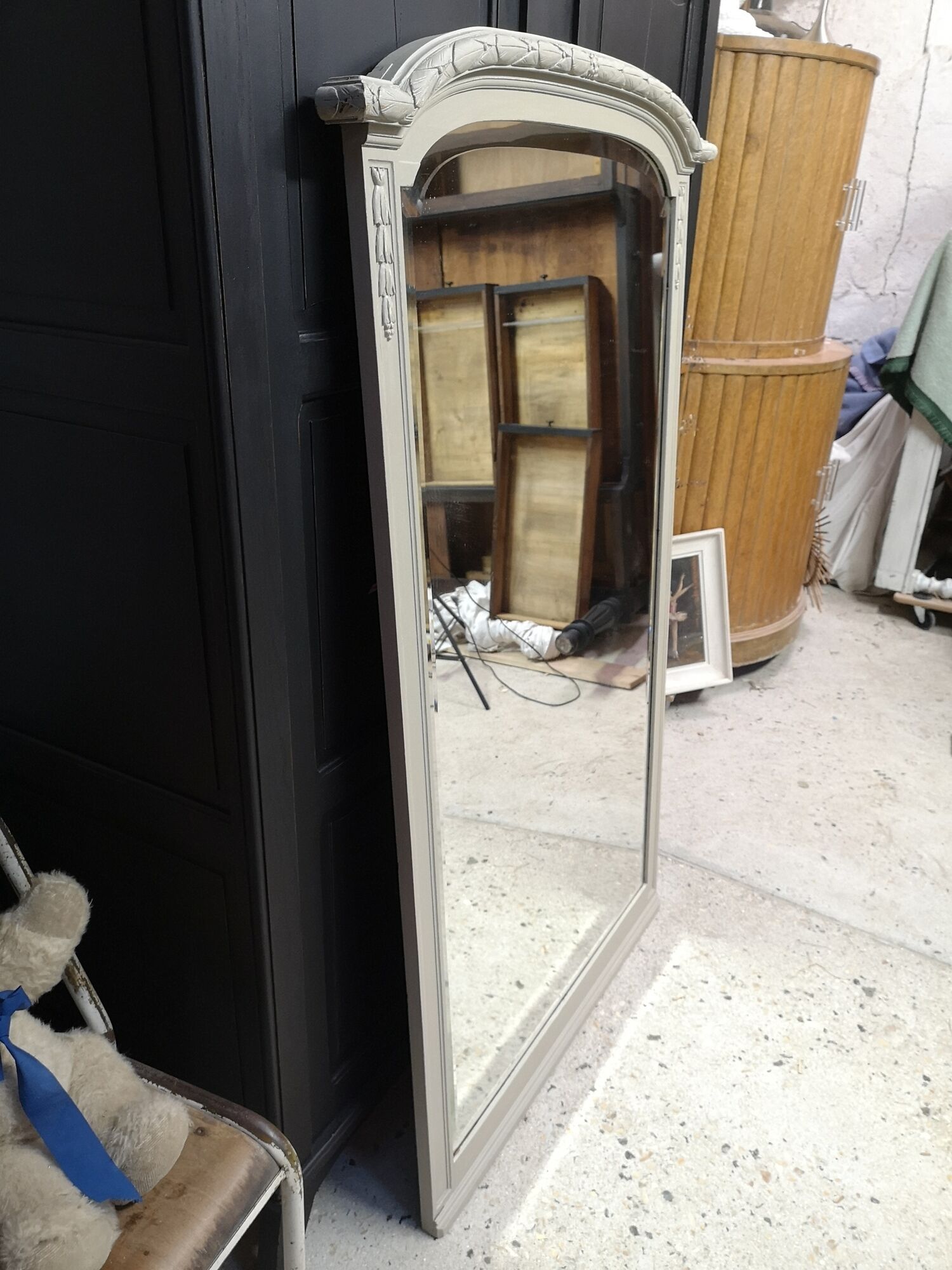 Mirror trumeau 1900 patina shabby chic gustavien ice 160 x 97