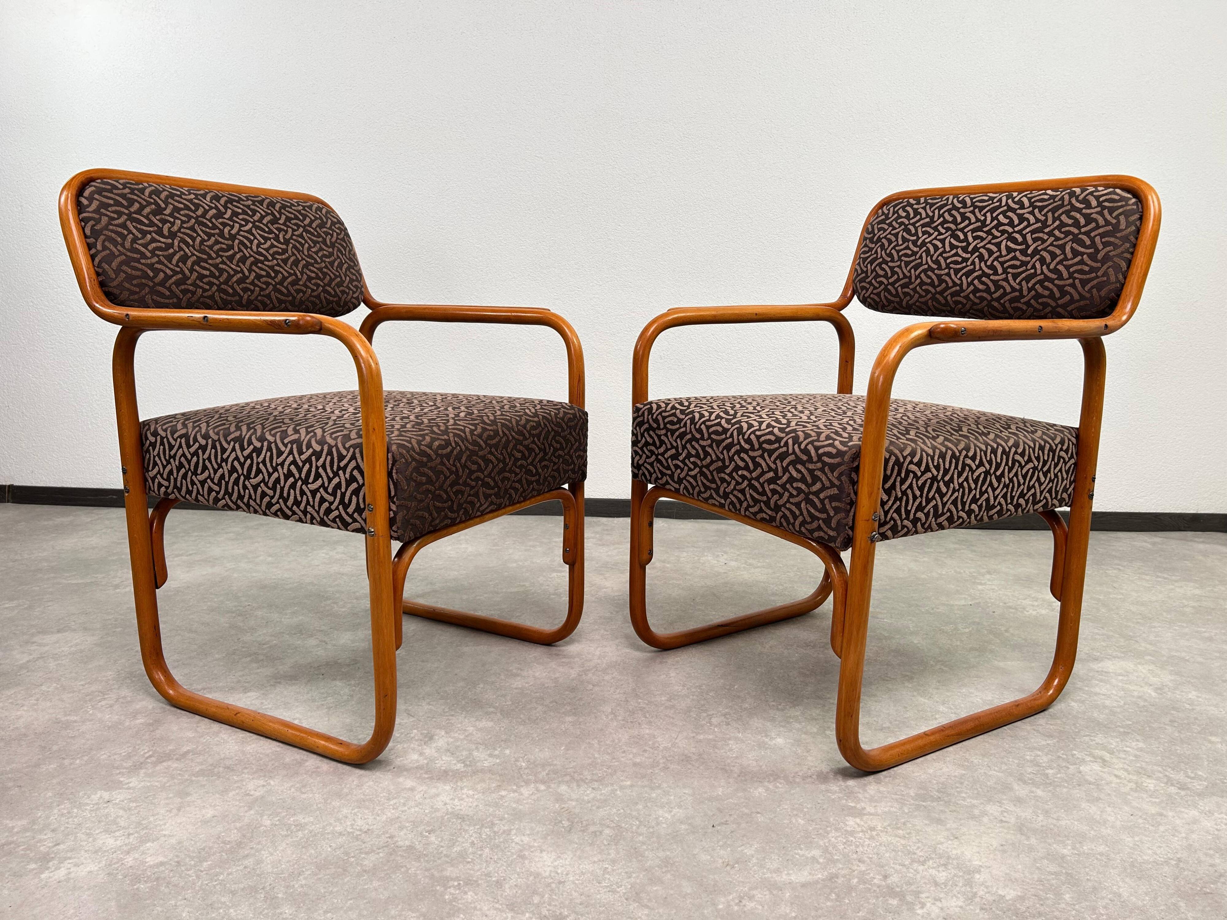 Very rare Art Deco Thonet A 60F armchairs.