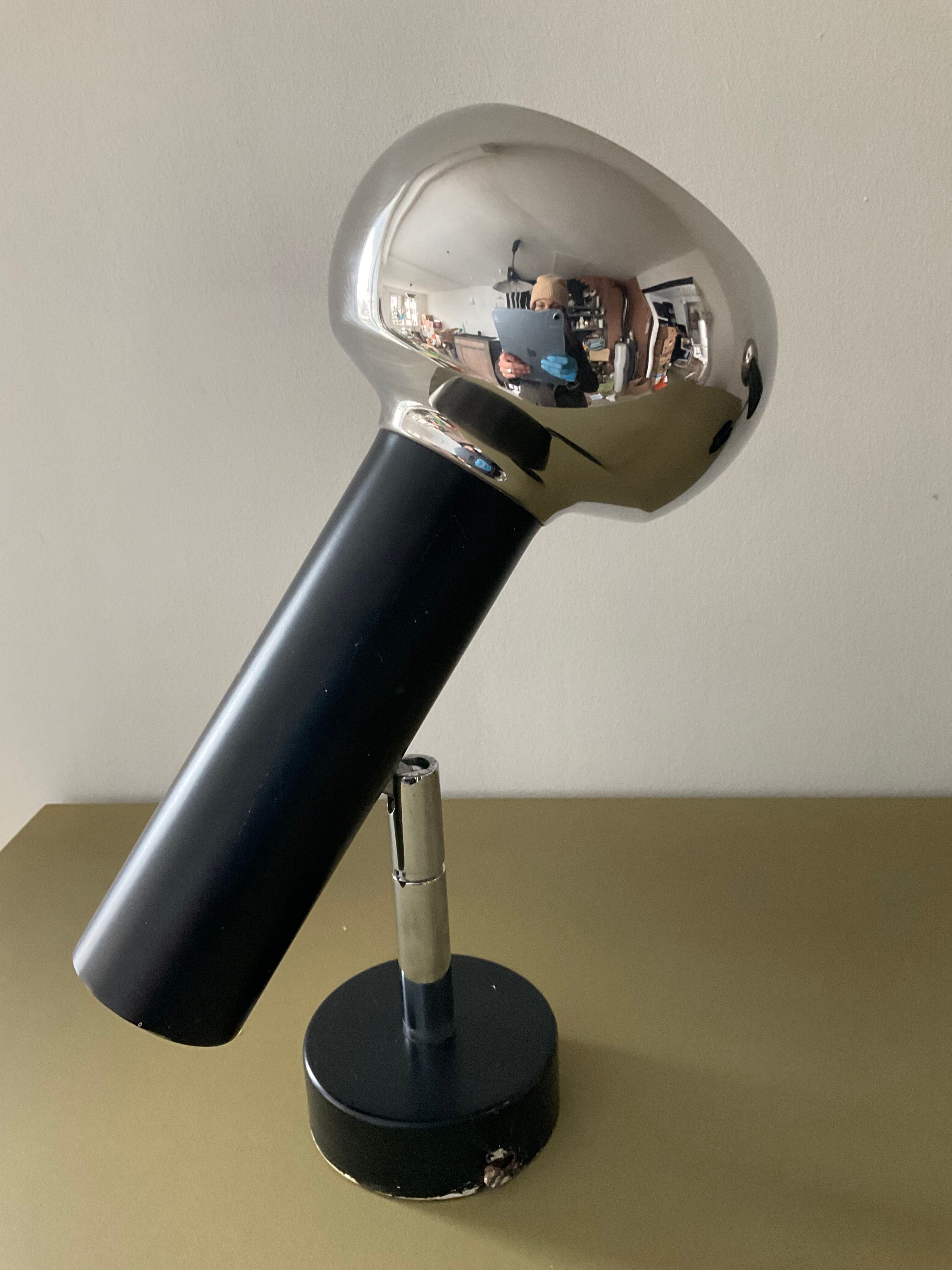 Pair of vintage wall lamps 60s-70s in chrome metal