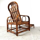 Mid century rattan and bamboo garden chair, 1950s