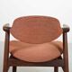 Lot de 4 chaises de salle à manger Tijsseling en wengé et tissu rouge pierre, Hulmefa, années 60