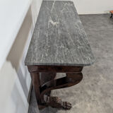 Restoration period console in flamed mahogany