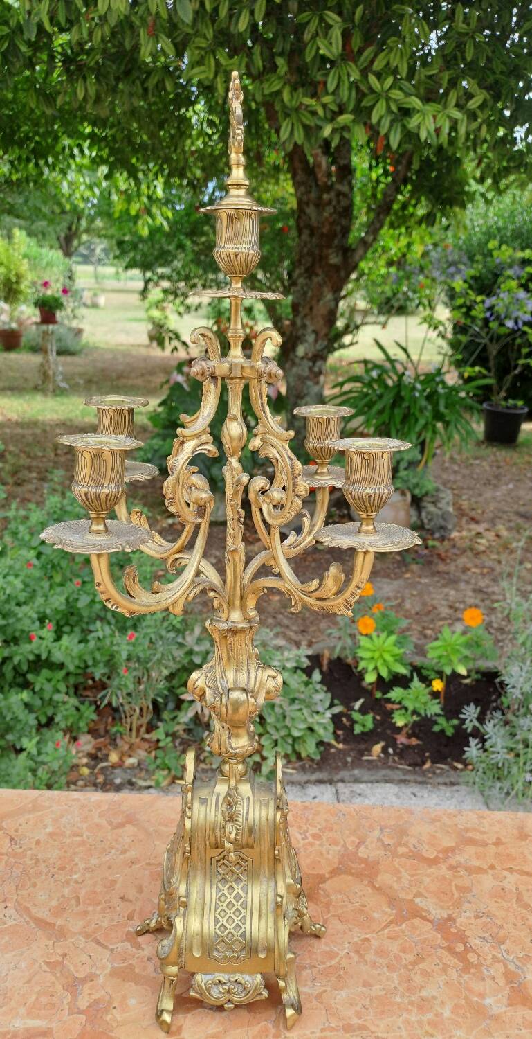 Napoleon III bronze candlestick