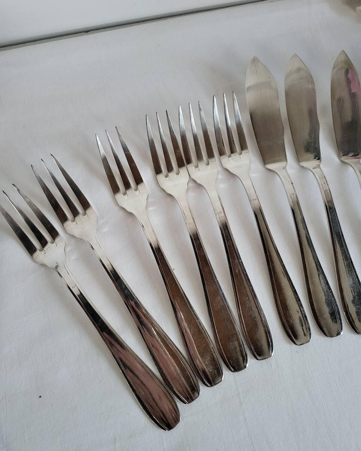 SFAM 6 Silver-Plated Fish Cutlery Sets, 12 Pieces
