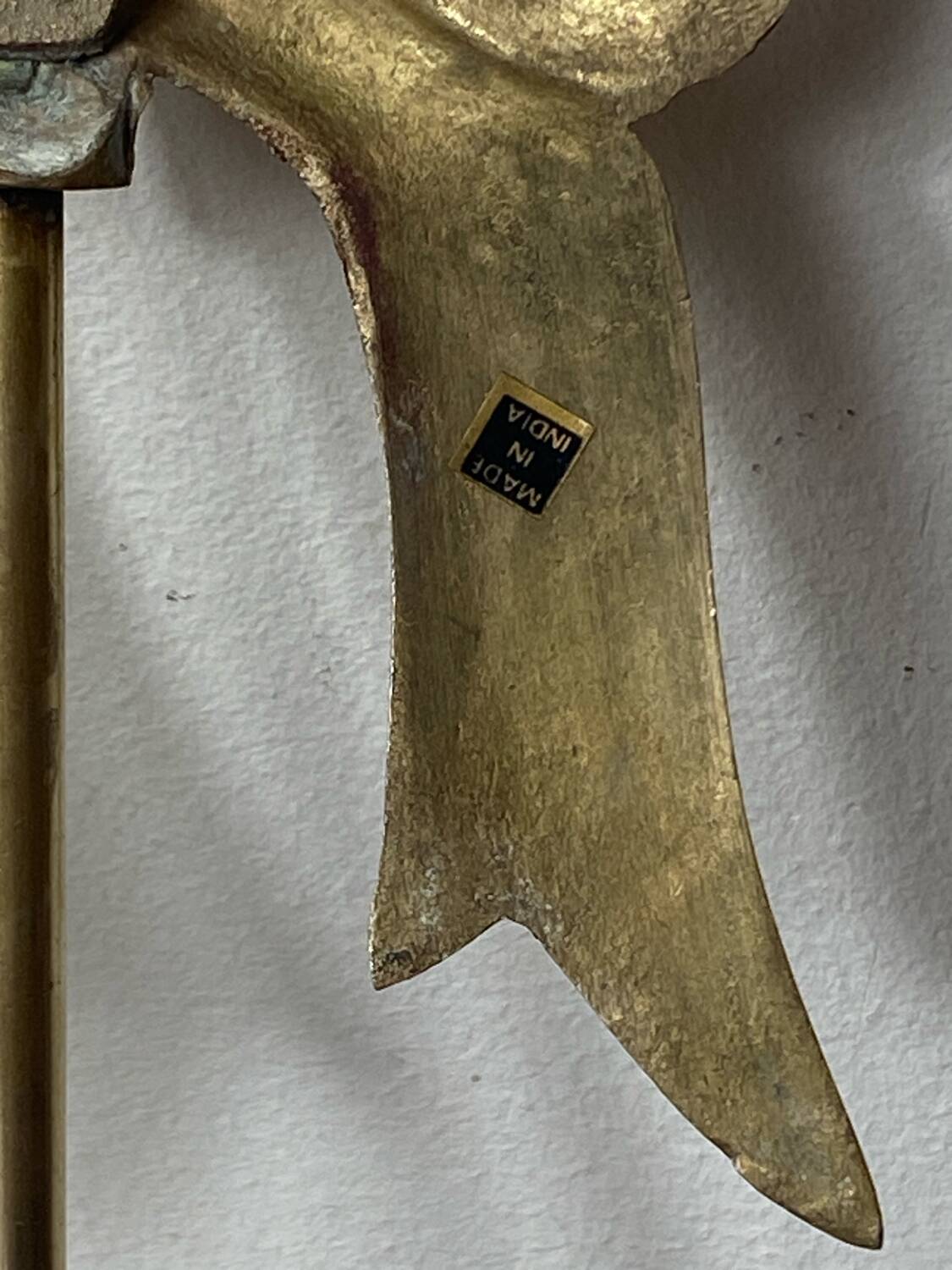 Solid brass bow and ribbon wall candle holder