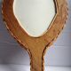 Miroir à main en rotin vintage 70s