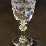 6 verres à vin en cristal gravé fin XIXème