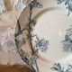 Plate on pedestal Creil and Montereau model Cherry Tree