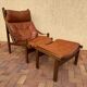 Fauteuil vintage « Hunter » avec ottoman par Torbjørn Afdal, années 1960, Norvège