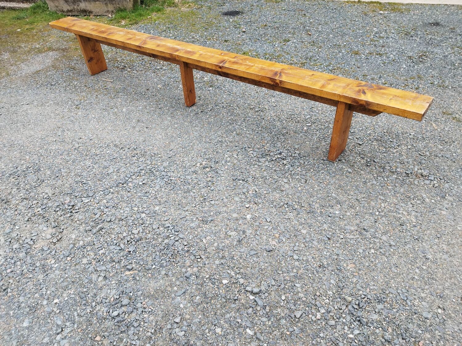 Bench 3m50 wooden threshing firm