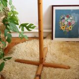 Coat rack on foot, in pine