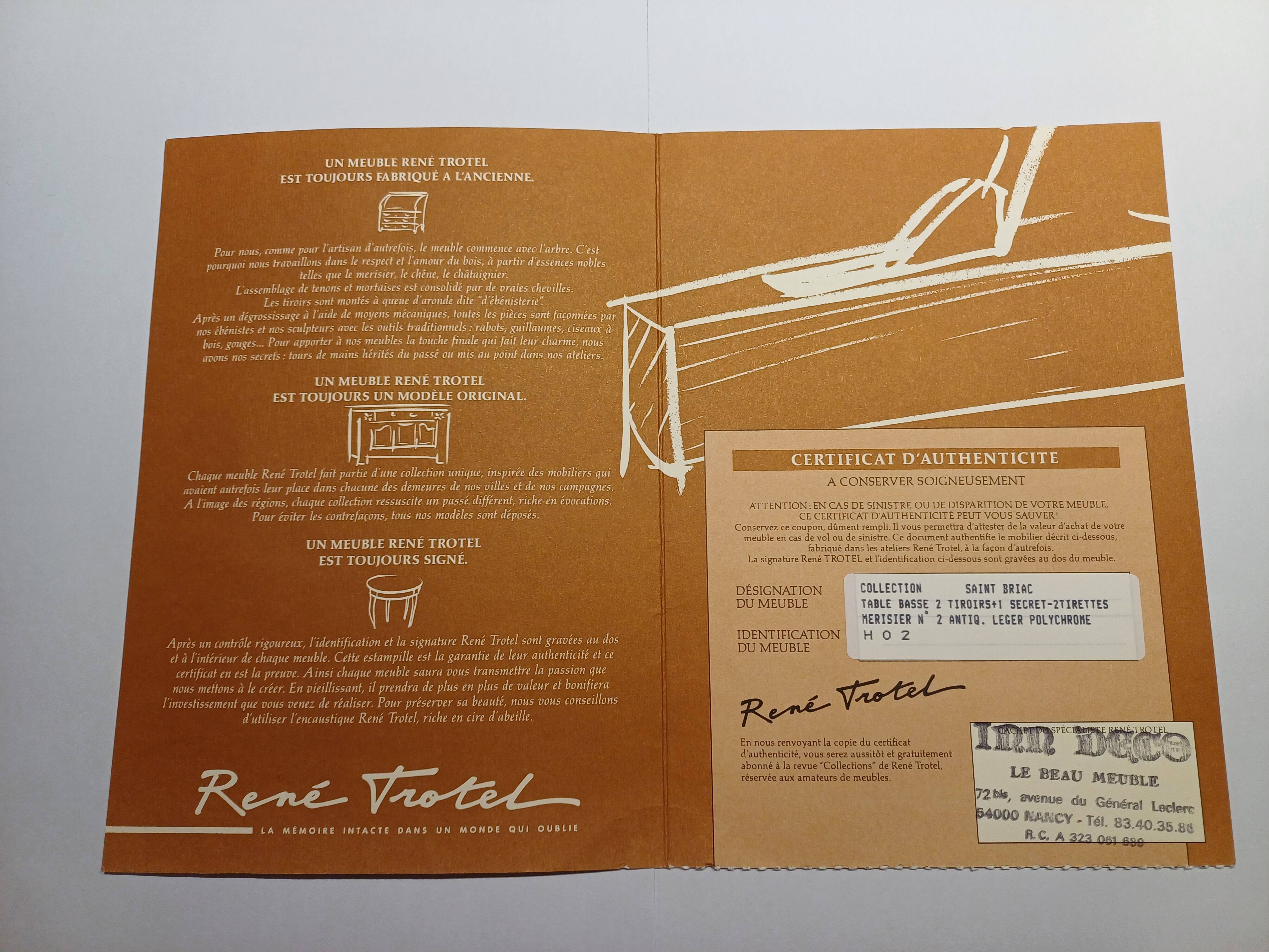 René Trotel rectangular coffee table