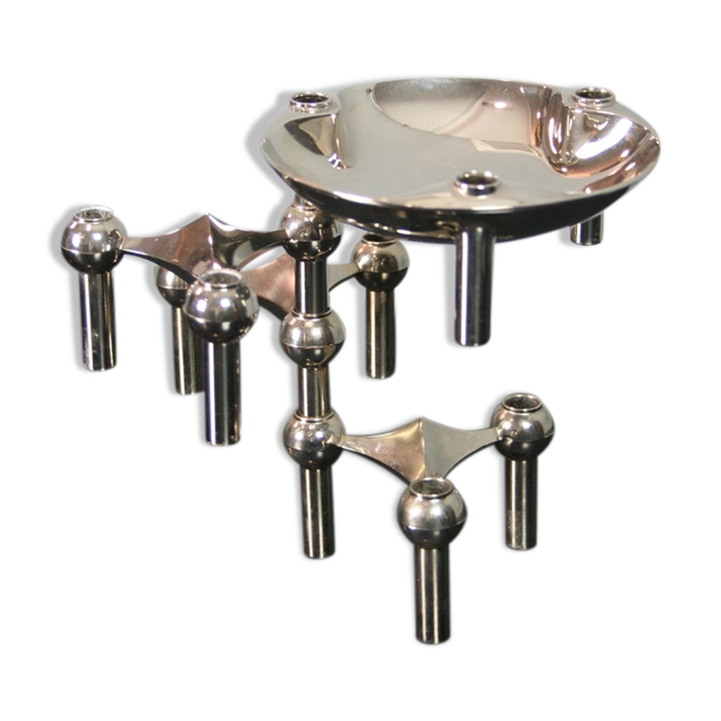 3 candlesticks and 1 flexible cup Nagel 1970