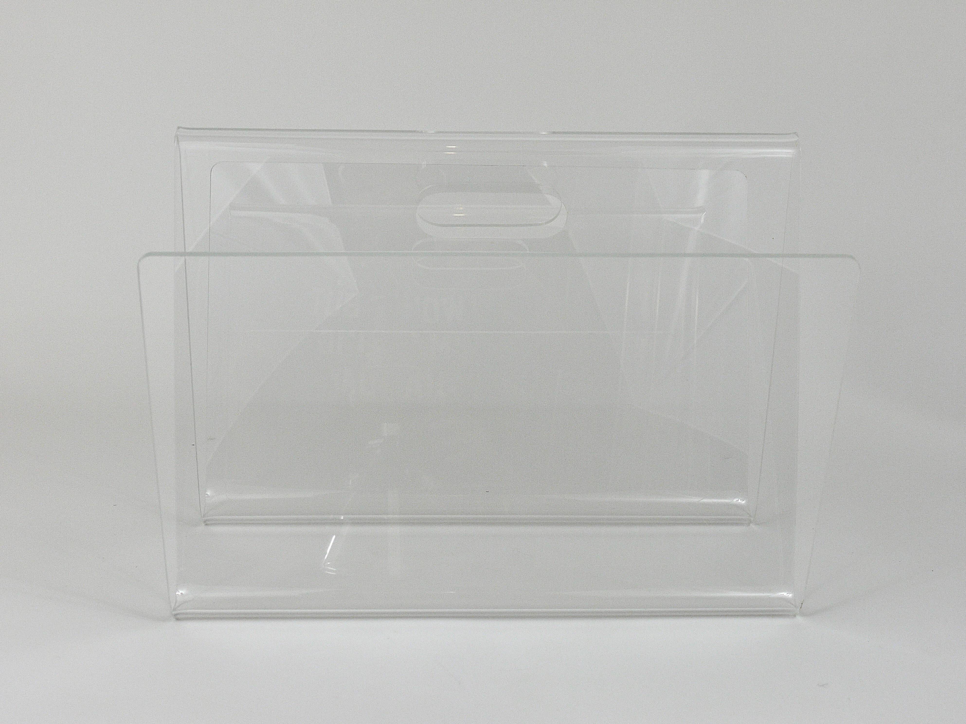 Postmodern Lucite ZigZag magazine rack, Italy, 1980s