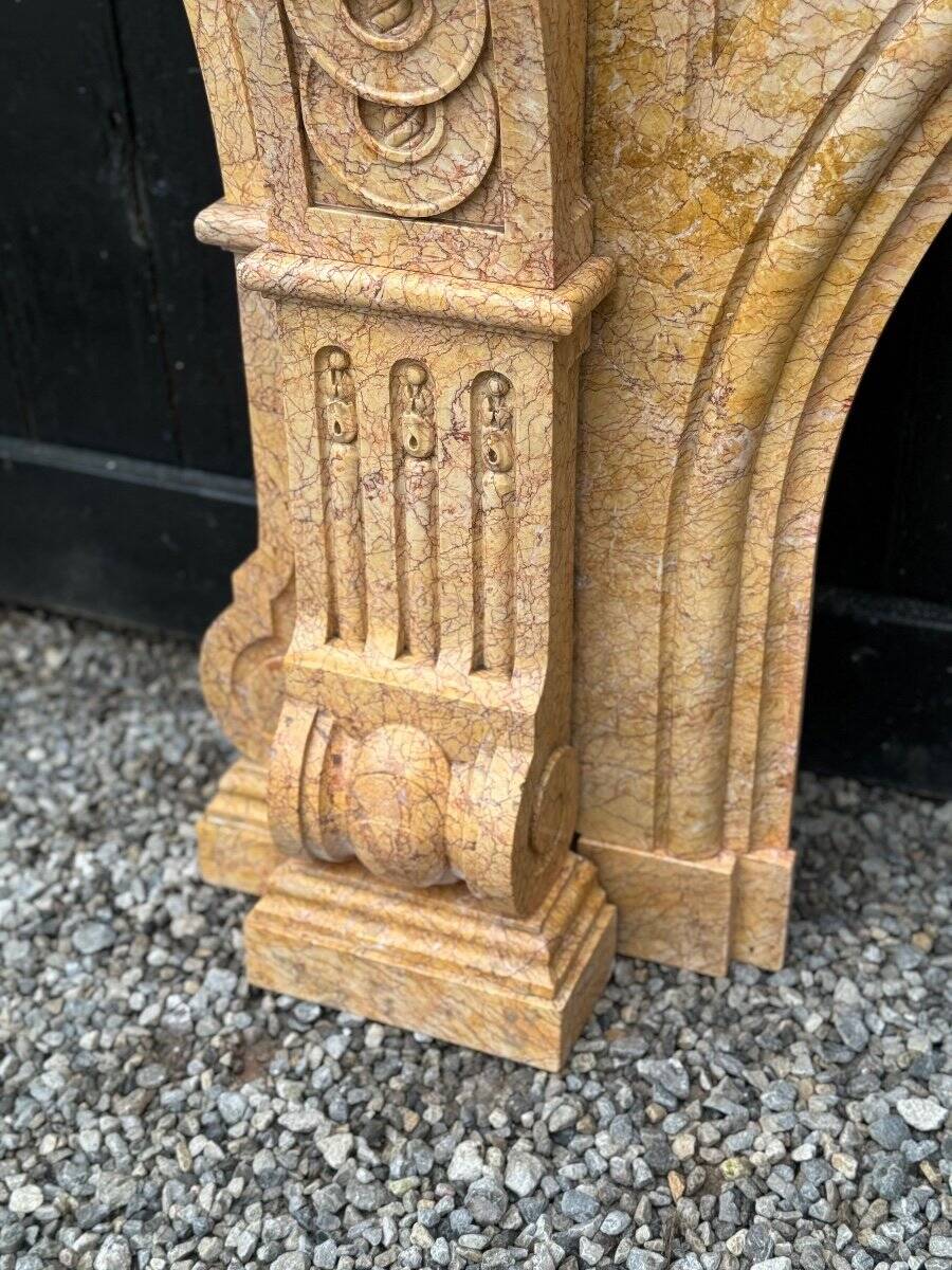 Napoleon iii style lamartine yellow marble fireplace circa 1880